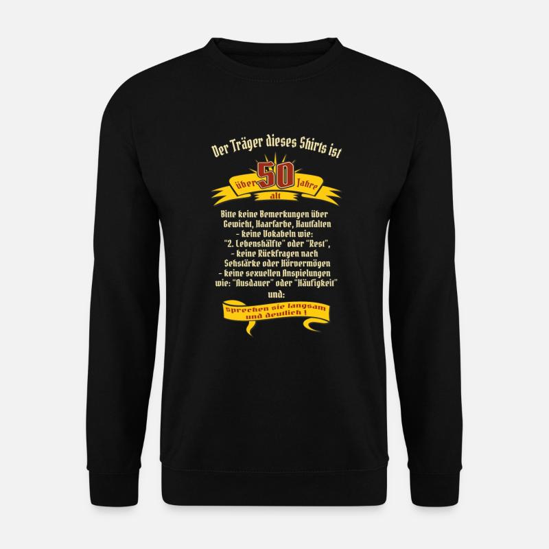 über 50 Jahre, original RAHMENLOS® Design - Unisex Pullover - Schwarz