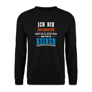 ERP - Berater Beruf - Unisex Pullover - Schwarz - Vorne - Alina (178cm) & Michal (187cm)