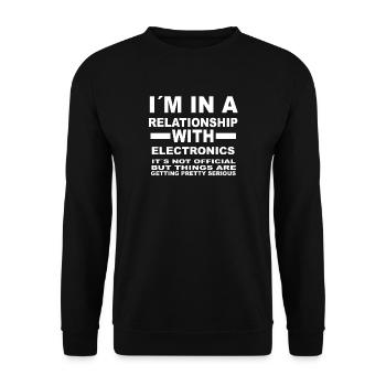 relationship with ELECTRONICS - Unisex Sweatshirt - black - Front - Alina (178cm) & Michal (187cm)