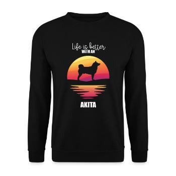 Akita - Unisex Pullover - Schwarz - Vorne - Alina (178cm) & Michal (187cm)
