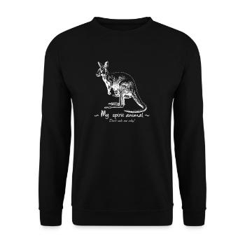 My totem animal is the kangaroo. - Unisex Sweatshirt - black - Front - Alina (178cm) & Michal (187cm)