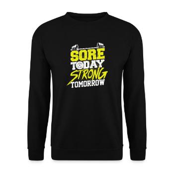 Fitness Score Today Strong Tomorrow - Unisex Sweatshirt - black - Front - Alina (178cm) & Michal (187cm)