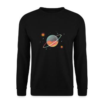 Galaxy Universe Universe Astronaut Earth Gift - Unisex Sweatshirt - black - Front - Alina (178cm) & Michal (187cm)