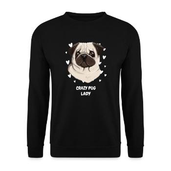 Dog Lovers Pet Dog Owners Women Pug - Unisex Sweatshirt - black - Front - Alina (178cm) & Michal (187cm)