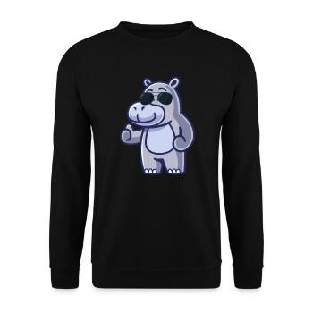 Cool Sunglasses Hippo Animal Gift Hippo - Unisex Sweatshirt - black - Front - Alina (178cm) & Michal (187cm)