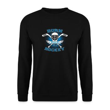 born to hockey street ice geschenk 2012 - Unisex Pullover - Schwarz - Vorne - Alina (178cm) & Michal (187cm)