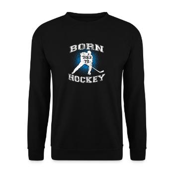 NÉ AU HOCKEY 2012 Cadeau d'anniversaire - Sweat-shirt Unisexe - noir - Devant - Alina (178cm) & Michal (187cm)
