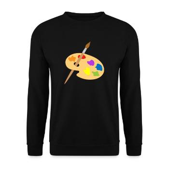 maler painter pinsel paint farbe artist color colo - Unisex Pullover - Schwarz - Vorne - Alina (178cm) & Michal (187cm)