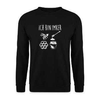 Ich bin Imker - Unisex Pullover - Schwarz - Vorne - Alina (178cm) & Michal (187cm)
