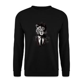 Lion Gangster - Unisex Sweatshirt - black - Front - Alina (178cm) & Michal (187cm)