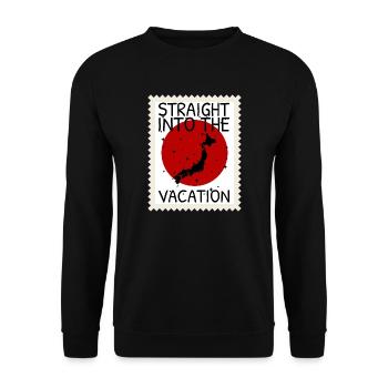 Japan Flag Used Look Nihon Japanese Flag - Unisex Sweatshirt - black - Front - Alina (178cm) & Michal (187cm)