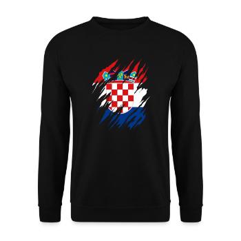 Drapeau de la Croatie Adriatique Zagreb Drapeau croate - Sweat-shirt Unisexe - noir - Devant - Alina (178cm) & Michal (187cm)