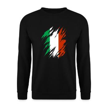 Drapeau de l’Italie Drapeau italien Vintage Look vieilli - Sweat-shirt Unisexe - noir - Devant - Alina (178cm) & Michal (187cm)