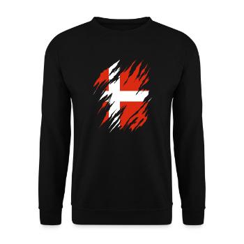 Drapeau du Danemark Scandinavie Drapeau du Danemark Voyage - Sweat-shirt Unisexe - noir - Devant - Alina (178cm) & Michal (187cm)