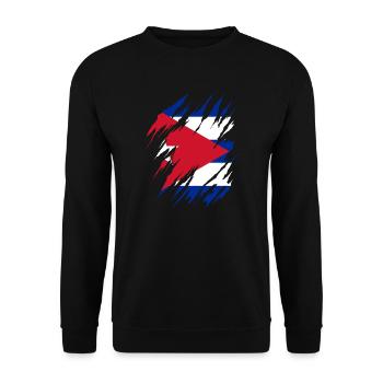 Kuba Flagge Karibik Urlaub Cuba Reise Havanna - Unisex Pullover - Schwarz - Vorne - Alina (178cm) & Michal (187cm)