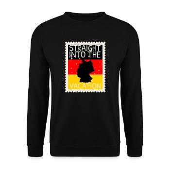 Deutschland Flagge Deutsche Fahne Used Look Heimat - Unisex Pullover - Schwarz - Vorne - Alina (178cm) & Michal (187cm)