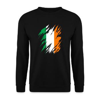 Ireland Flag Vintage Irish Flag Dublin - Unisex Sweatshirt - black - Front - Alina (178cm) & Michal (187cm)