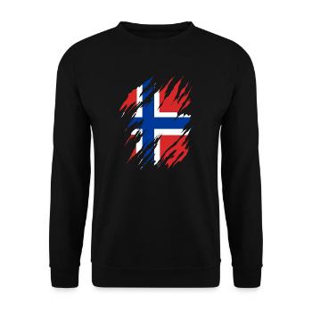 Norwegen Flagge Skandinavien Norwegische Fahne - Unisex Pullover - Schwarz - Vorne - Alina (178cm) & Michal (187cm)