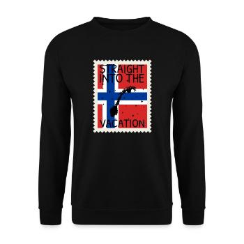 Norwegen Flagge Skandinavien Norwegische Fahne - Unisex Pullover - Schwarz - Vorne - Alina (178cm) & Michal (187cm)