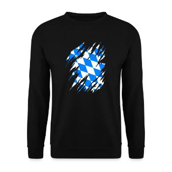 Bavaria Flag Used Look Bavarian Flag Vintage - Unisex Sweatshirt - black - Front - Alina (178cm) & Michal (187cm)