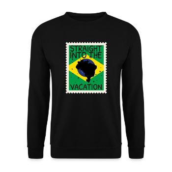 Flag of Brazil Flag of South America - Unisex Sweatshirt - black - Front - Alina (178cm) & Michal (187cm)
