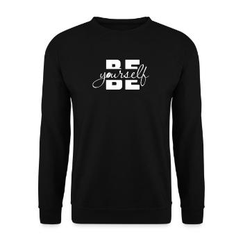 être vous-même, T-shirt café - Sweat-shirt Unisexe - noir - Devant - Alina (178cm) & Michal (187cm)