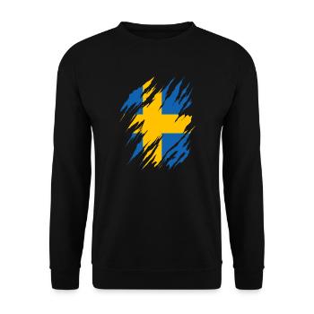 Schweden Flagge Skandinavien Schwedische Fahne - Unisex Pullover - Schwarz - Vorne - Alina (178cm) & Michal (187cm)