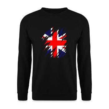 Großbritannien Flagge Union Jack Fahne London UK - Unisex Pullover - Schwarz - Vorne - Alina (178cm) & Michal (187cm)