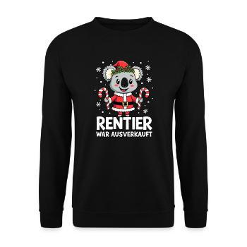 Koala - Rentier War Ausverkauft - Unisex Pullover - Schwarz - Vorne - Alina (178cm) & Michal (187cm)