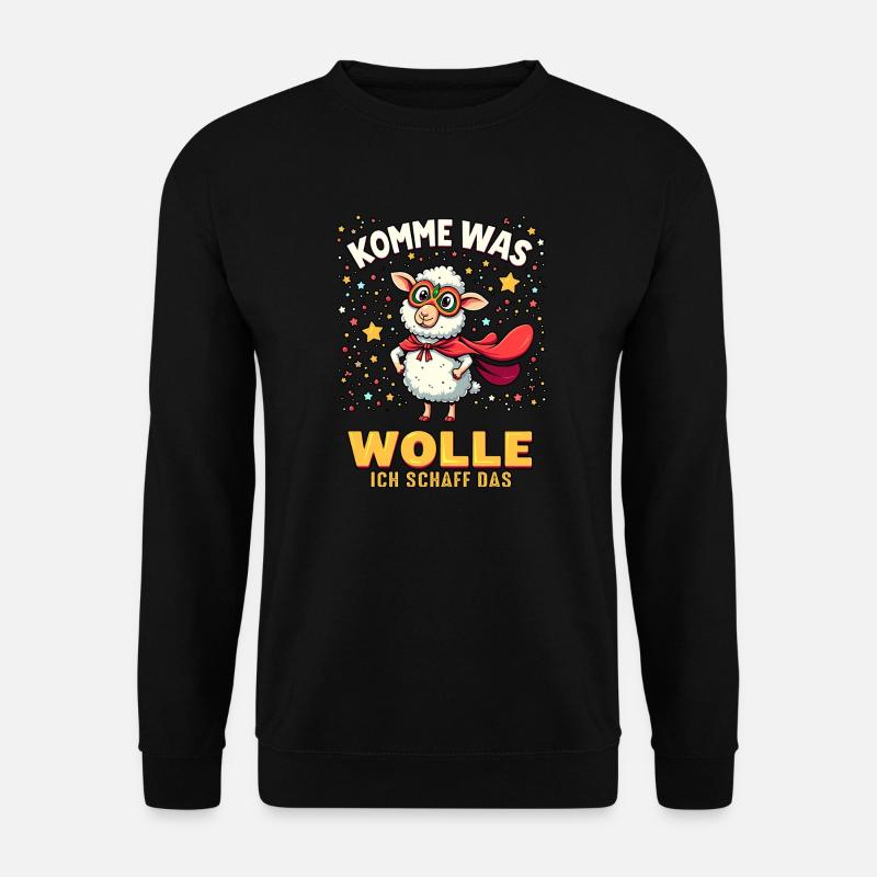 Komme was wolle - Karneval Schaf - Unisex Pullover - Schwarz