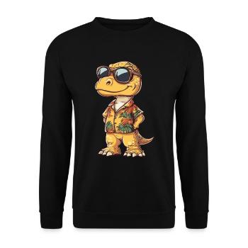 Dinosaur brontosaurus summer - Unisex Sweatshirt - black - Front - Alina (178cm) & Michal (187cm)