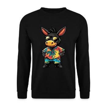 Esel Lustig Sommer - Unisex Pullover - Schwarz - Vorne - Alina (178cm) & Michal (187cm)