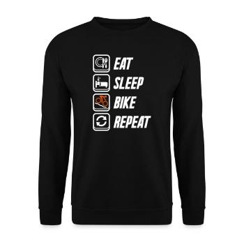 Eat Sleep Bike Repeat - Unisex Sweatshirt - black - Front - Alina (178cm) & Michal (187cm)