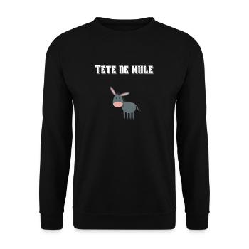 Tête de mule ! 🐴🐎 - Sweat-shirt Unisexe - noir - Devant - Alina (178cm) & Michal (187cm)