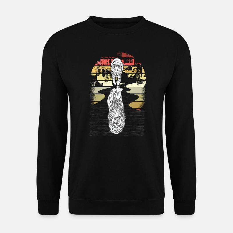 Katze Tiger Löwe Selbstbewusst Motivation - Unisex Pullover - Schwarz