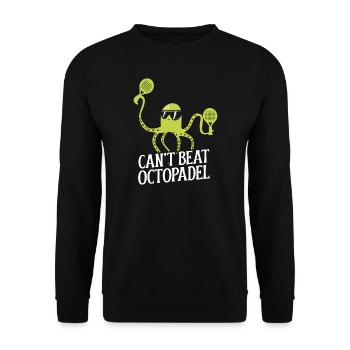 Padel Oktopus als Padel Tennis Spieler - Unisex Pullover - Schwarz - Vorne - Alina (178cm) & Michal (187cm)