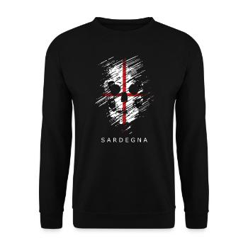 Sardinien Flagge Sardische Fahne Sardegna Fahne - Unisex Pullover - Schwarz - Vorne - Alina (178cm) & Michal (187cm)