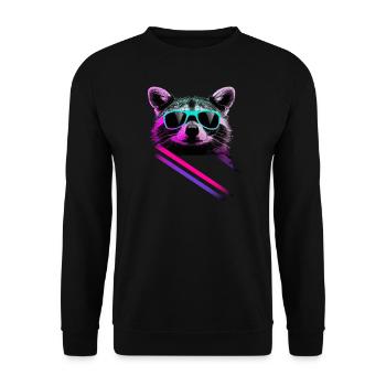 Damn cool retro raccoon - Unisex Sweatshirt - black - Front - Alina (178cm) & Michal (187cm)