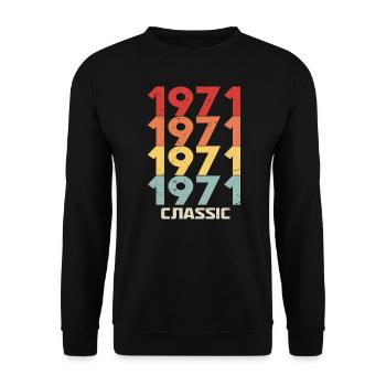 1971 Jubilé en style vintage classique 1971 - Sweat-shirt Unisexe - noir - Devant - Alina (178cm) & Michal (187cm)