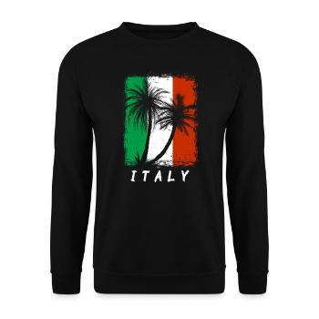 Drapeau de l’Italie Drapeau italien Vintage Look vieilli - Sweat-shirt Unisexe - noir - Devant - Alina (178cm) & Michal (187cm)