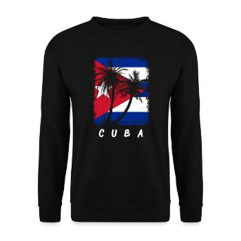 Kuba Flagge Karibik Urlaub Cuba Reise Havanna - Unisex Pullover - Schwarz - Vorne - Alina (178cm) & Michal (187cm)