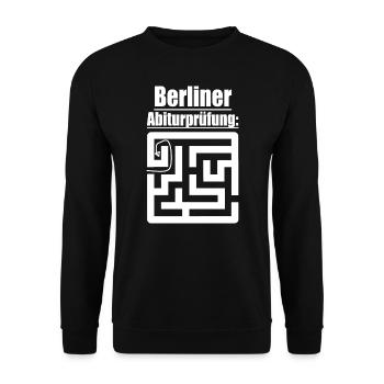Abitur Abschluss Prüfung Sprüche lustig Berlin Abi - Unisex Pullover - Schwarz - Vorne - Alina (178cm) & Michal (187cm)