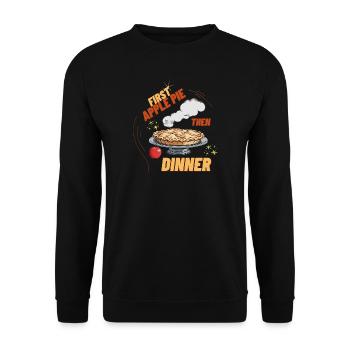 Apfelkuchen vor dem Frühstück - Unisex Pullover - Schwarz - Vorne - Alina (178cm) & Michal (187cm)