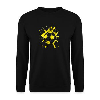 Football splash yellow - Unisex Sweatshirt - black - Front - Alina (178cm) & Michal (187cm)