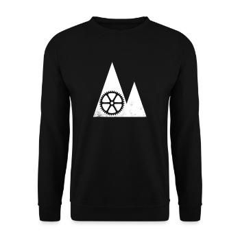 FAHRRAD BERGE DOWNHILL KETTENBLATT COOLES SHIRT - Unisex Pullover - Schwarz - Vorne - Alina (178cm) & Michal (187cm)