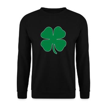 kleeblatt glueck shamrock luck four leaf clover54 - Unisex Pullover - Schwarz - Vorne - Alina (178cm) & Michal (187cm)