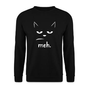 Halloween Cat Meh Graphic Tee - Unisex Sweatshirt - black - Front - Alina (178cm) & Michal (187cm)