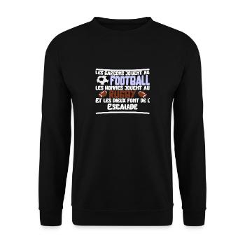 Les dieux Escalade cadeau - Sweat-shirt Unisexe - noir - Devant - Alina (178cm) & Michal (187cm)