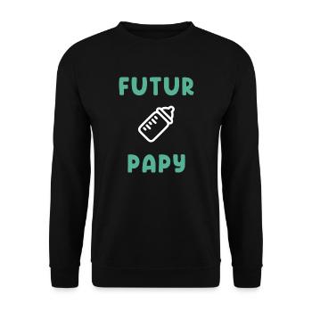 Futur papy - Sweat-shirt Unisexe - noir - Devant - Alina (178cm) & Michal (187cm)