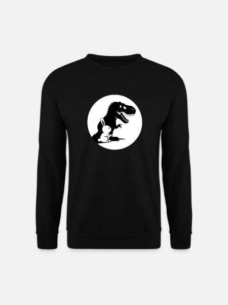 Klein aber oho! starker Hase T-Rex Schatten - Unisex Pullover - Schwarz